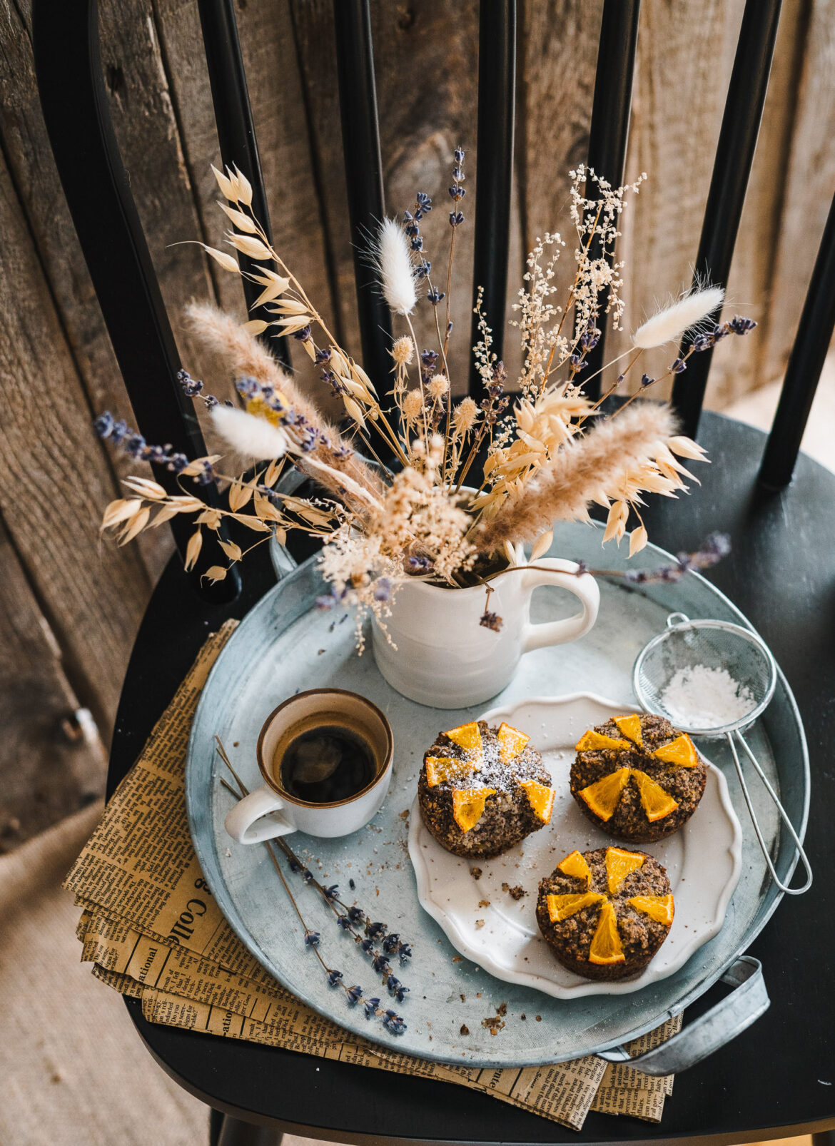 muffinki pomarańczowe na płatkach gryczanych z makiem. Na śniadanie