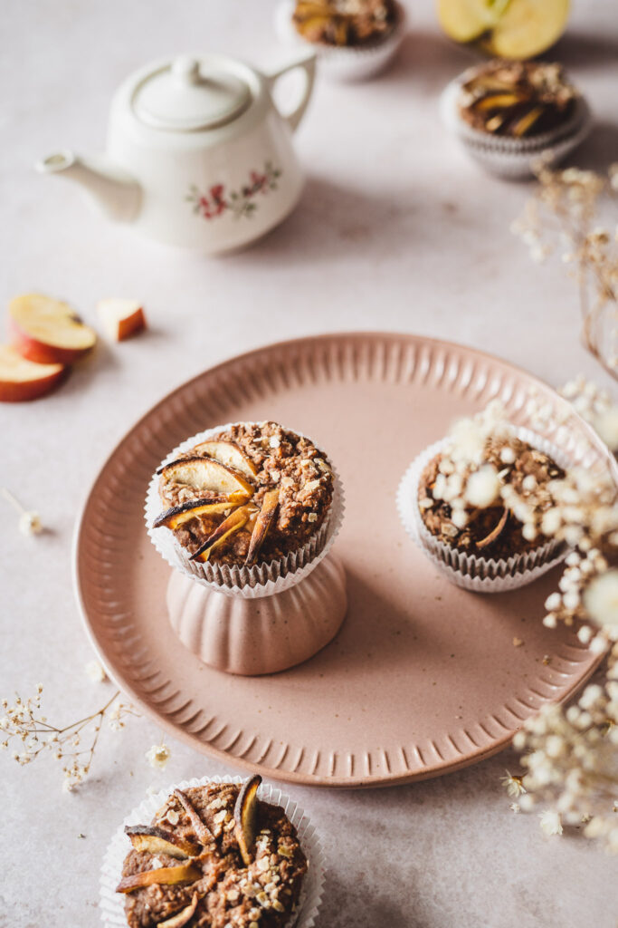 muffinki kasztanowe z jabłkiem w papilotkach